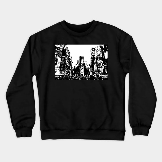 Shibuya 渋谷区 - Tokyo Manga Panel Crewneck Sweatshirt by Neon Bang Bang